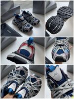 Sneakers sportive moderne blu con dettagli premium, outsole antiscivolo e design elegante.