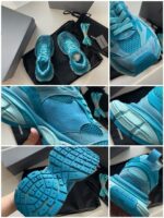 Scarpe sportive turchese con suola antiscivolo e tomaia traspirante, stile e comfort per attività fisiche.