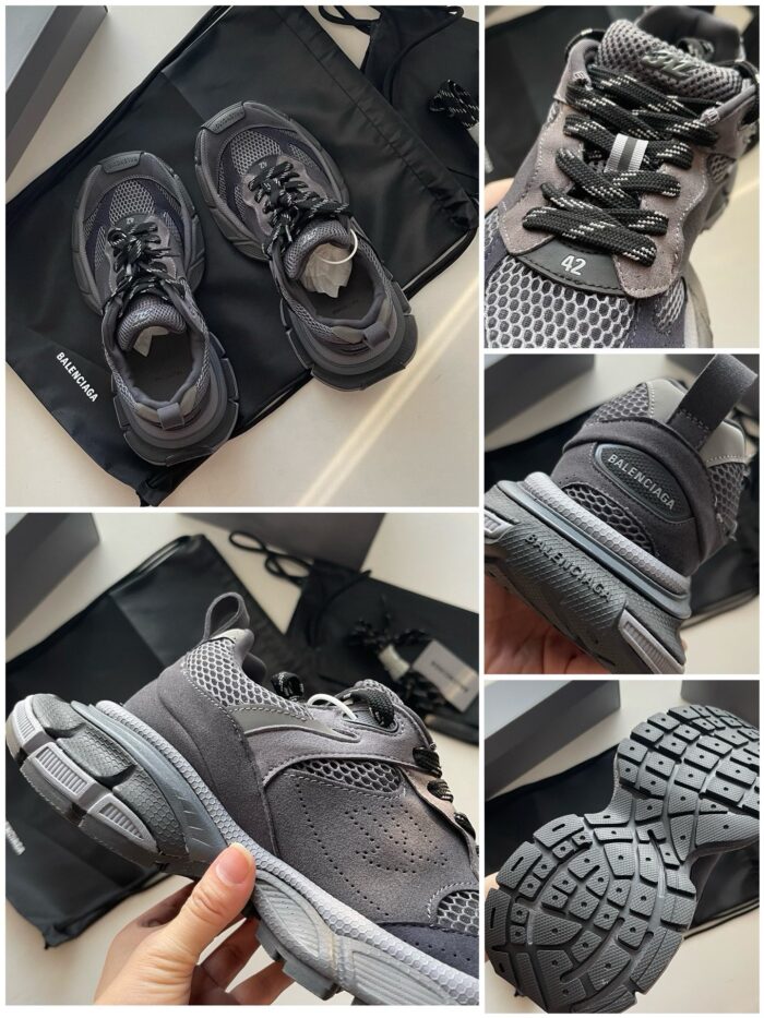 Scarpe sportive grigie con suola antiscivolo, design ventilato e massimo comfort per ogni attività.