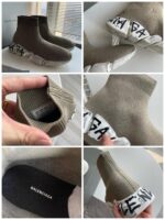 Sneakers beige sock-like con suola chunky, stile moderno e comfort di alta qualità.