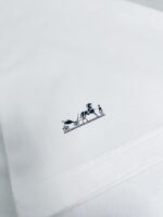 Tovaglia di lusso con ricamo di carrozza, cane e figura in stile classico, elegante e raffinata.