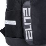 Zaino sportivo Elite nero, resistente, con branding grigia e dettagli funzionali per atleti.