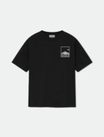 T-shirt nera minimalista con logo Rhode, stile casual, comoda e versatile per ogni occasione.