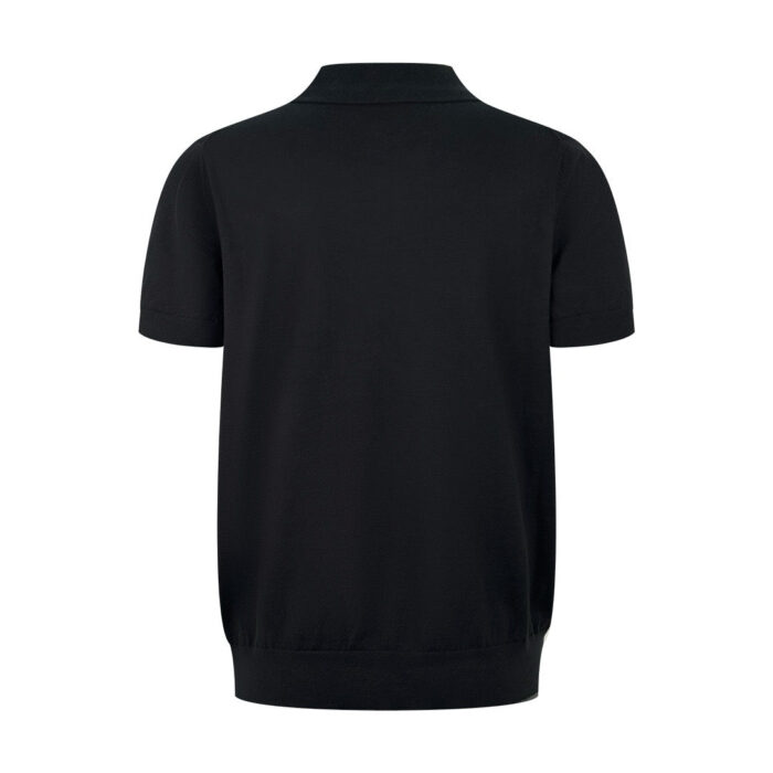 Maglietta polo nera da uomo, stile classico e versatile per ogni occasione casual ed elegante.