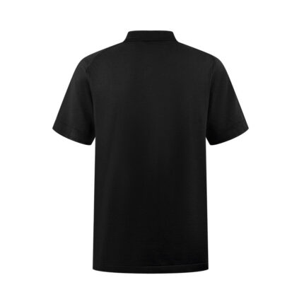 Maglietta polo nera uomo, classica e versatile, tessuto confortevole, stile minimalista, perfetta per ogni occasione.