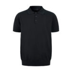 Maglietta polo nera classica, versatile e elegante, perfetta per ogni occasione casual o formale.