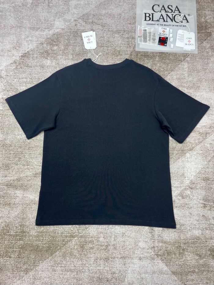 Maglietta nera Casa Blanca, stile casual elegante, cotone, senza maniche, perfetta per ogni occasione.