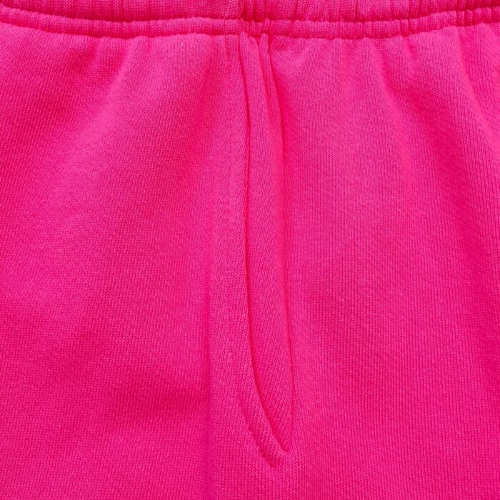 Pantaloni rosa acceso in cotone con vita elasticizzata, perfetti per comfort e stile casual.