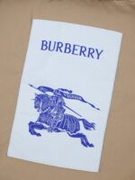 Logo Burberry con cavaliere e stemma di lusso e heritage britannico.