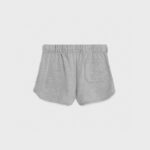 Pantaloncini grigi morbidi e comodi con elastico in vita e tasca posteriore casuale.