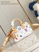 Mini borsa Louis Vuitton multicolore con fiocco, elegante e casual, accessorio femminile alla moda.