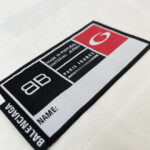 Etichetta di moda di lusso con logo BB, Made in Portugal, Jersey, Paris France.