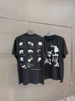 Magliette nere con grafiche artistiche moderne, stile streetwear e design narrativi distintivi.