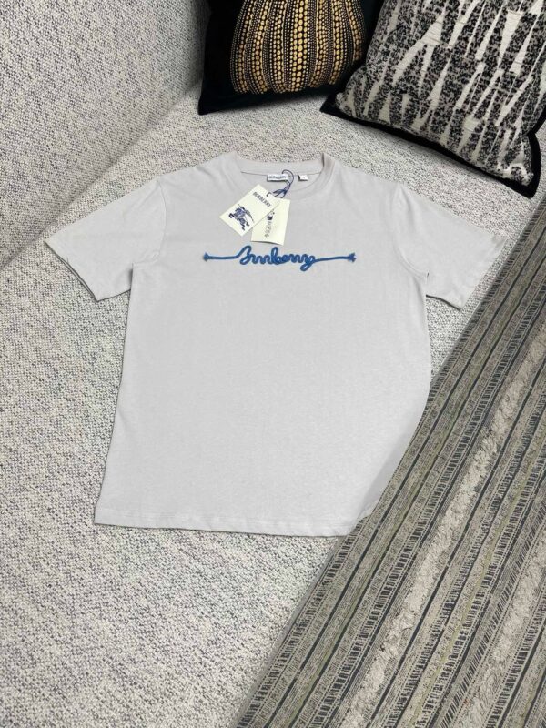 T-shirt grigia con scritta Anthony blu, stile casual e moderno, su sfondo accogliente.