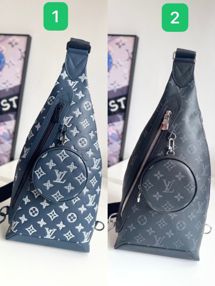 Borse Louis Vuitton monogramma moderne in blu chiaro e grigio scuro, stile elegante e versatile.