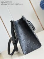 Borsa Louis Vuitton in pelle nera con catena e design moderno ed elegante.