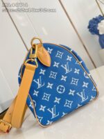 Borsa Louis Vuitton blu e gialla, elegante e versatile, con dettagli di alta qualità.