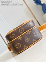 Borsa Louis Vuitton in canvas marrone con dettagli arancioni, elegante e pratica per ogni occasione.