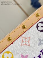 Borsa di lusso con dettagli in oro e pattern colorati, elegante e di alta qualità.