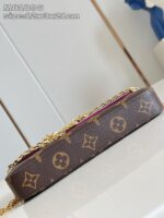 Borsa Louis Vuitton Monogram in pelle con tracolla dorata, stile elegante e compatta.
