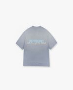 T-shirt grigia minimalista con stampa REPRESENT e Season of the Mind sul retro, stile semplice e versatile.