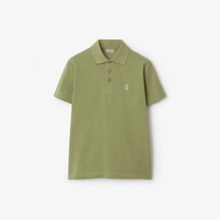 Maglietta polo verde oliva uomo, classica, leggera e elegante con logo ricamato.