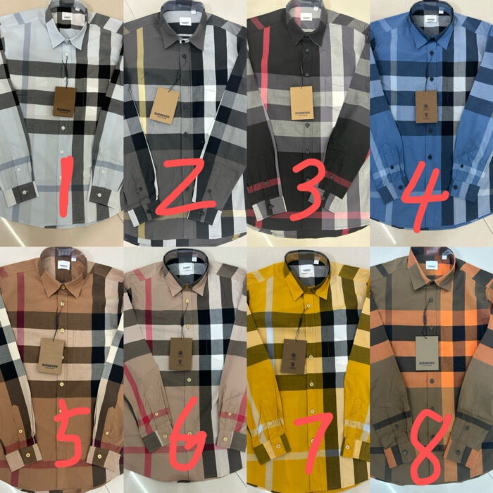 Set di 8 camicie uomo a quadri, vari colori e fantasie moderne.