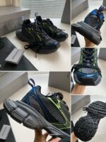Scarpe da corsa moderne con design colorato, supporto, trazione antiscivolo e stile casual.
