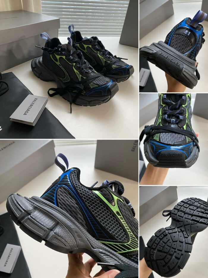 Scarpe da corsa moderne con design colorato, supporto, trazione antiscivolo e stile casual.