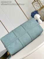 Borsa blu elegante in pelle texturizzata, 50x29 cm, perfetta per occasioni moda e funzionali