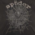 Felpa con web di ragno e logo stilizzato Spïder in stile urbano.