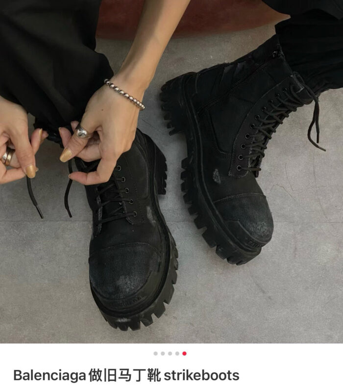 Stivaletti neri rugged con suola spessa e dettagli in laccio per stile urbano e resistente.