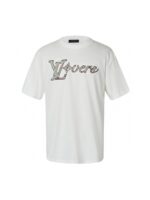 T-shirt bianca con logo sequined VPoore, stile casual ed elegante, perfetta per ogni occasione.