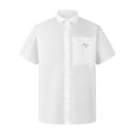Camicia bianca da uomo a maniche corte, stile minimalista e versatile per ogni occasione.